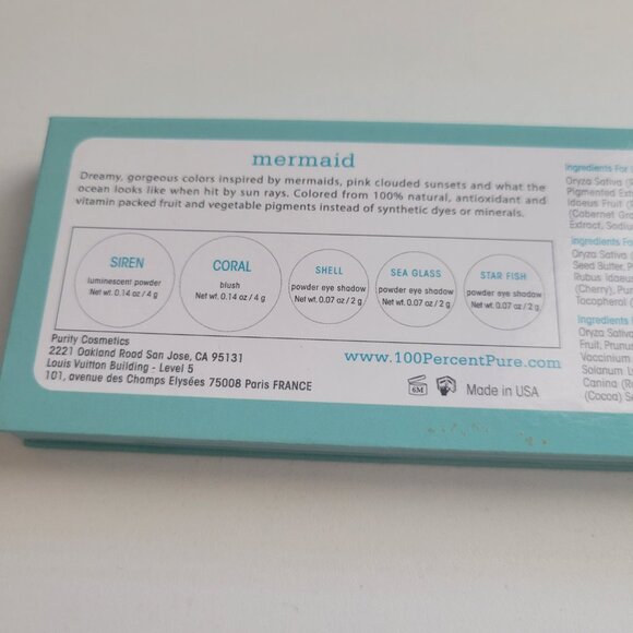 100% Pure Fruit Pigmented MERMAID Palette UNSEALED New SOLD OUT Online - Picture 3 of 10
